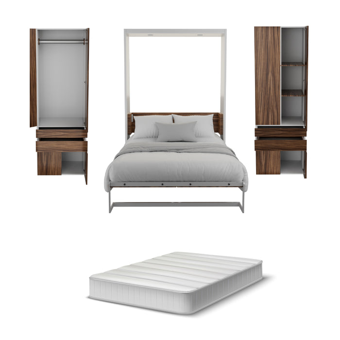 Combo Abatible + Closets: Cama Abatible Vertical Forte Matrimonial + Colchón + 2 Mini closets (De Repisas o Tubo)