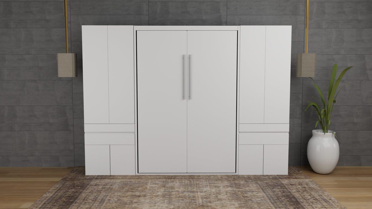 Combo Abatible + Closets: Cama Abatible Vertical Forte Matrimonial + Colchón + 2 Mini closets (De Repisas o Tubo)