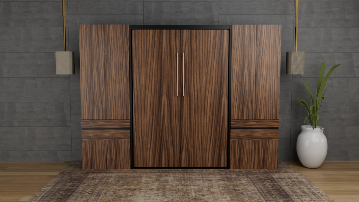 Combo Abatible + Closets: Cama Abatible Vertical Forte Matrimonial + Colchón + 2 Mini closets (De Repisas o Tubo)