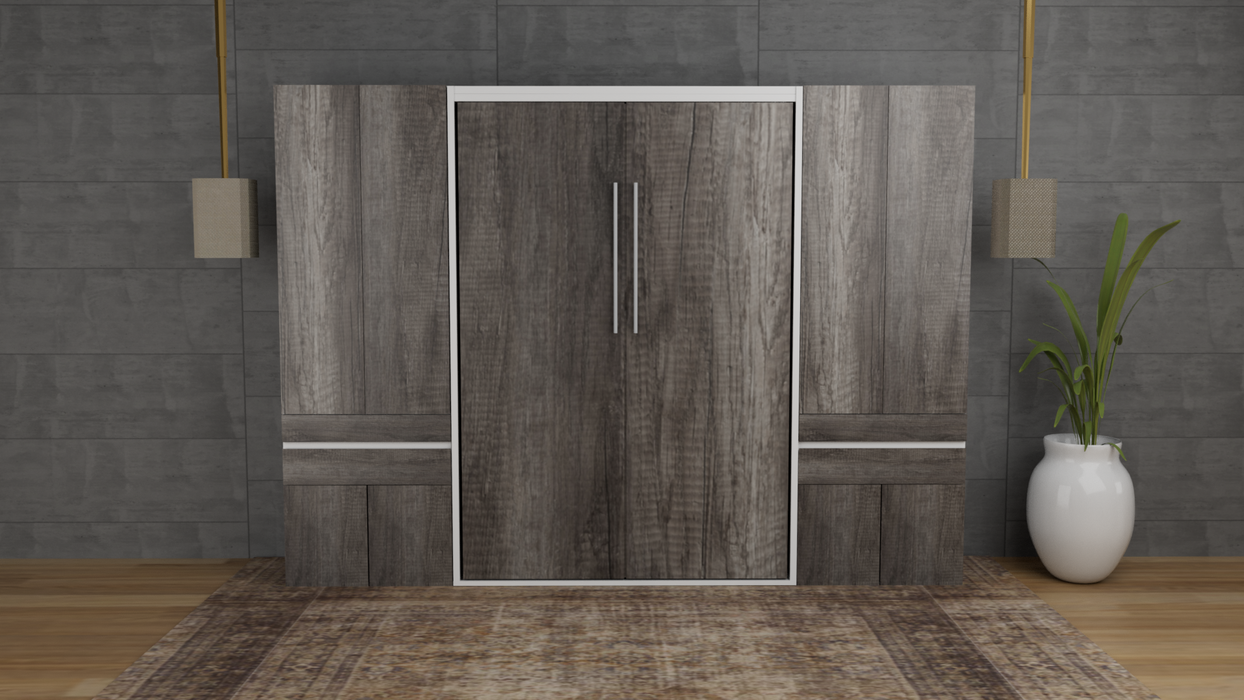 Combo Abatible + Closets: Cama Abatible Vertical Forte Matrimonial + Colchón + 2 Mini closets (De Repisas o Tubo)