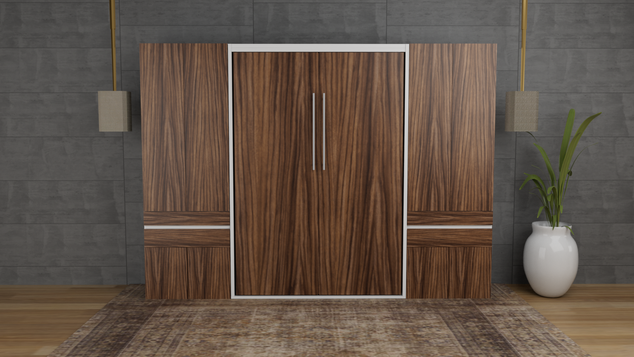 Combo Abatible + Closets: Cama Abatible Vertical Forte Matrimonial + Colchón + 2 Mini closets (De Repisas o Tubo)