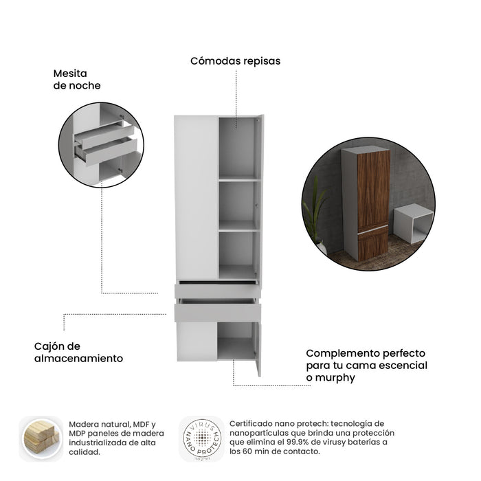 Combo Abatible + Closets: Cama Abatible Vertical Forte Matrimonial + Colchón + 2 Mini closets (De Repisas o Tubo)