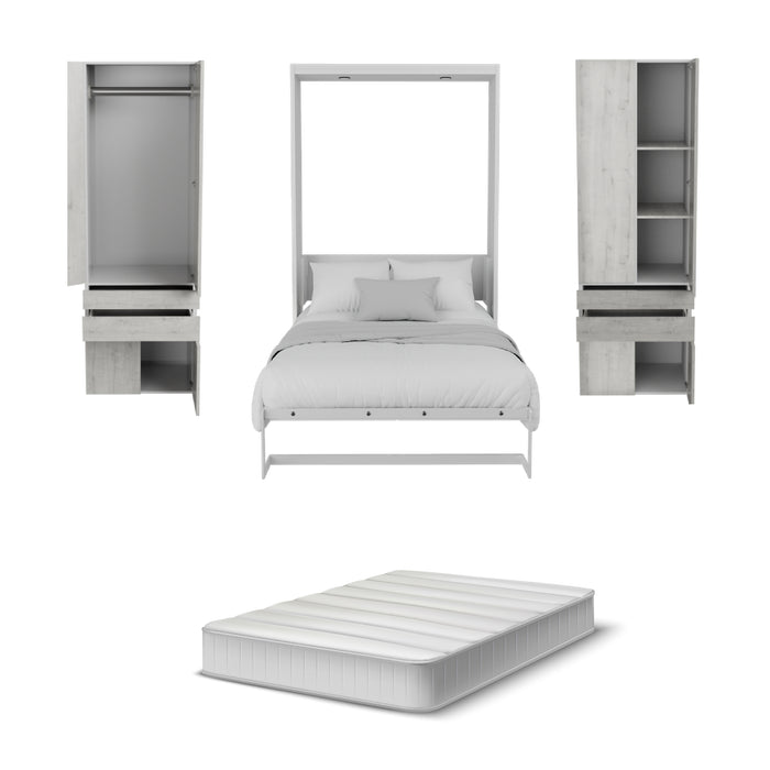 Combo Abatible + Closets: Cama Abatible Vertical Forte Matrimonial + Colchón + 2 Mini closets (De Repisas o Tubo)