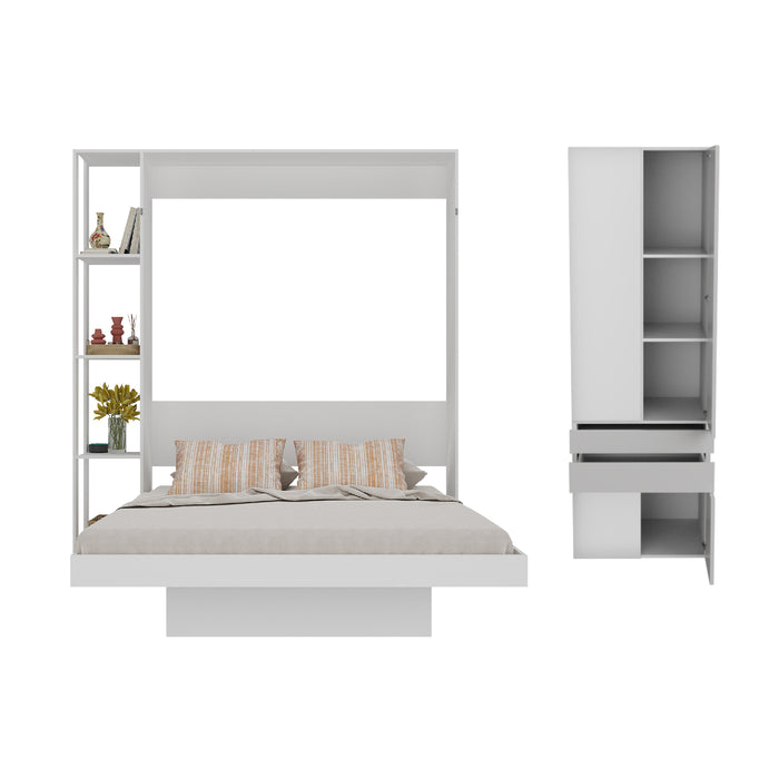 Cama Abatible Vertical Esencial Matrimonial + Mini Closet (De Repisas o Tubo)