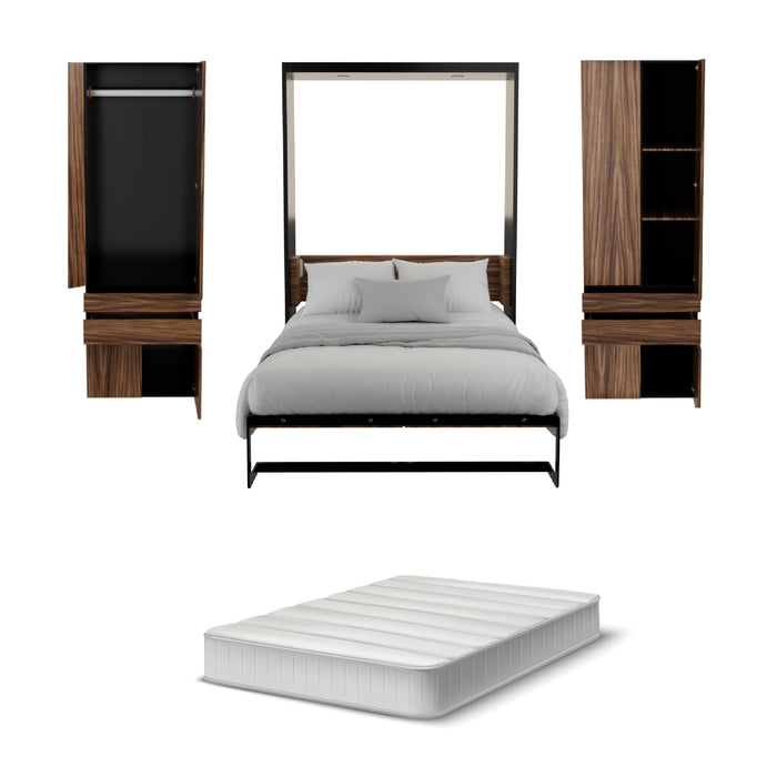 Combo Abatible + Closets: Cama Abatible Vertical Forte Matrimonial + Colchón + 2 Mini closets (De Repisas o Tubo)