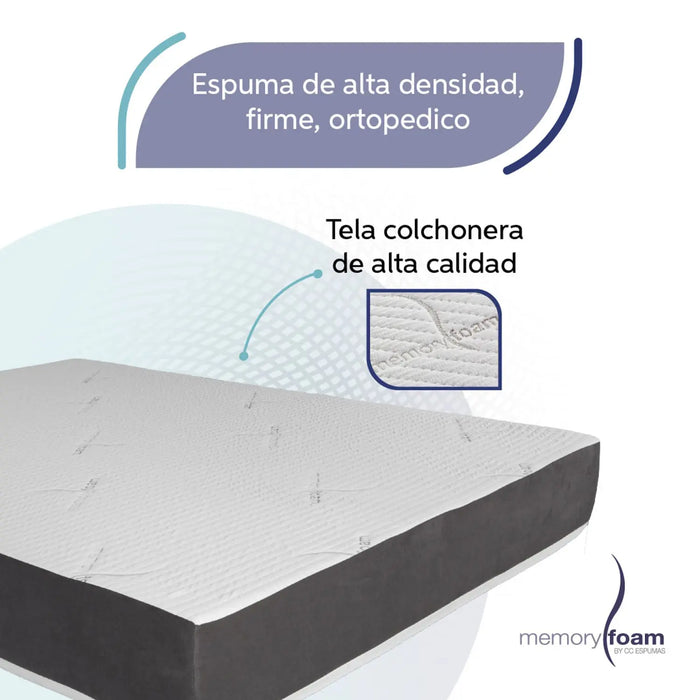 Combo Estudio Plus: Cama Baúl Forte Matrimonial Blanca + Colchón Matrimonial + Escritorio Esencial
