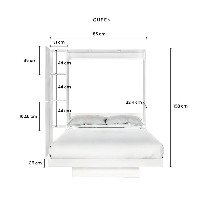 Combo: Cama Abatible Vertical Hidráulica + Colchón