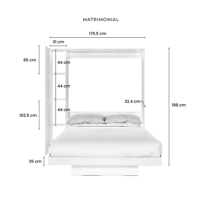 Combo: Cama Abatible Vertical Hidráulica + Colchón