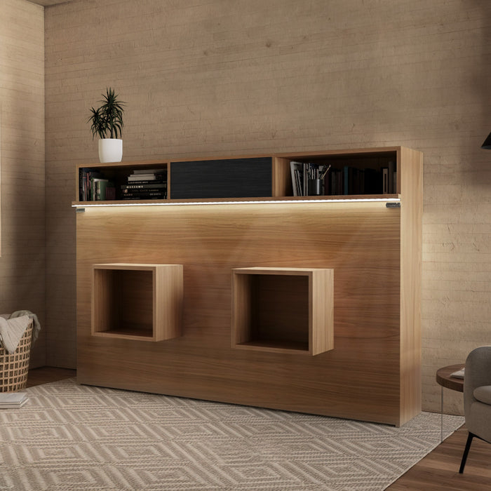 Cama Abatible Horizontal Plus (con repisas)