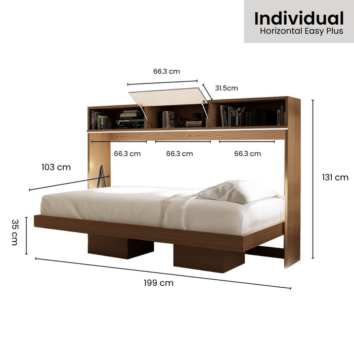 Cama Abatible Horizontal Easy Plus (con repisas)
